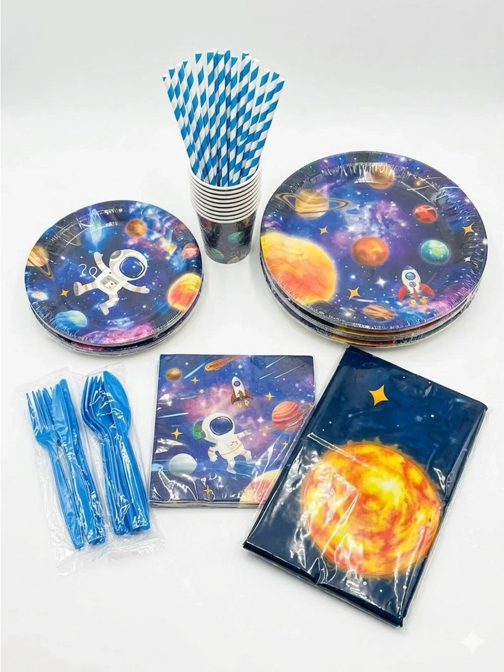 Space Adventure Disposable Party Tableware Set of 20 Each New!